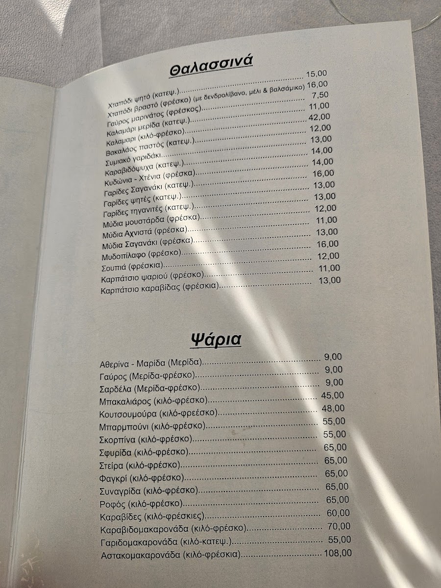 Menu Aggelos-4